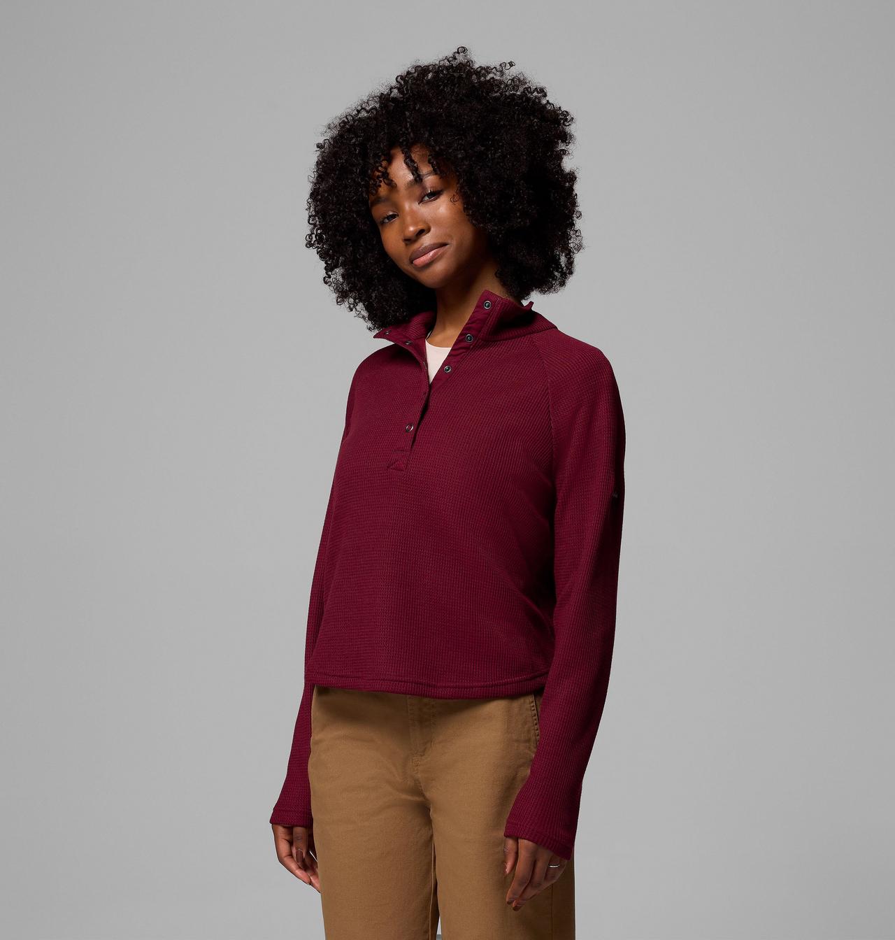 Women's Holly Hideaway™ Waffle Half Snap Shirt | 624 | M 1