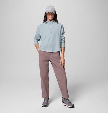 Women's Holly Hideaway Waffle Half Snap T-Shirt, Color: Crushed Blue, image 6