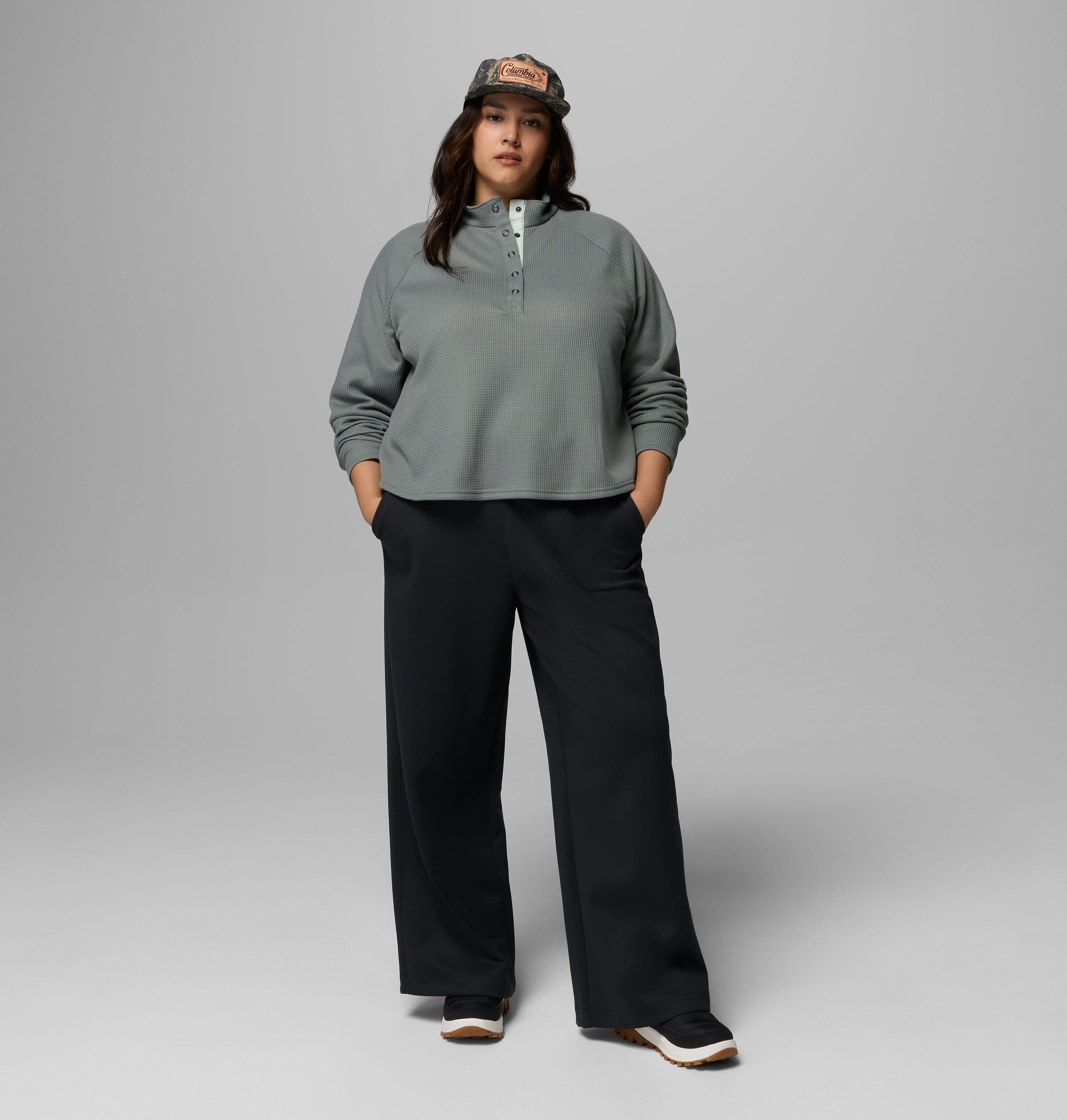 Women's Holly Hideaway Waffle Half Snap Shirt - Plus Size 2