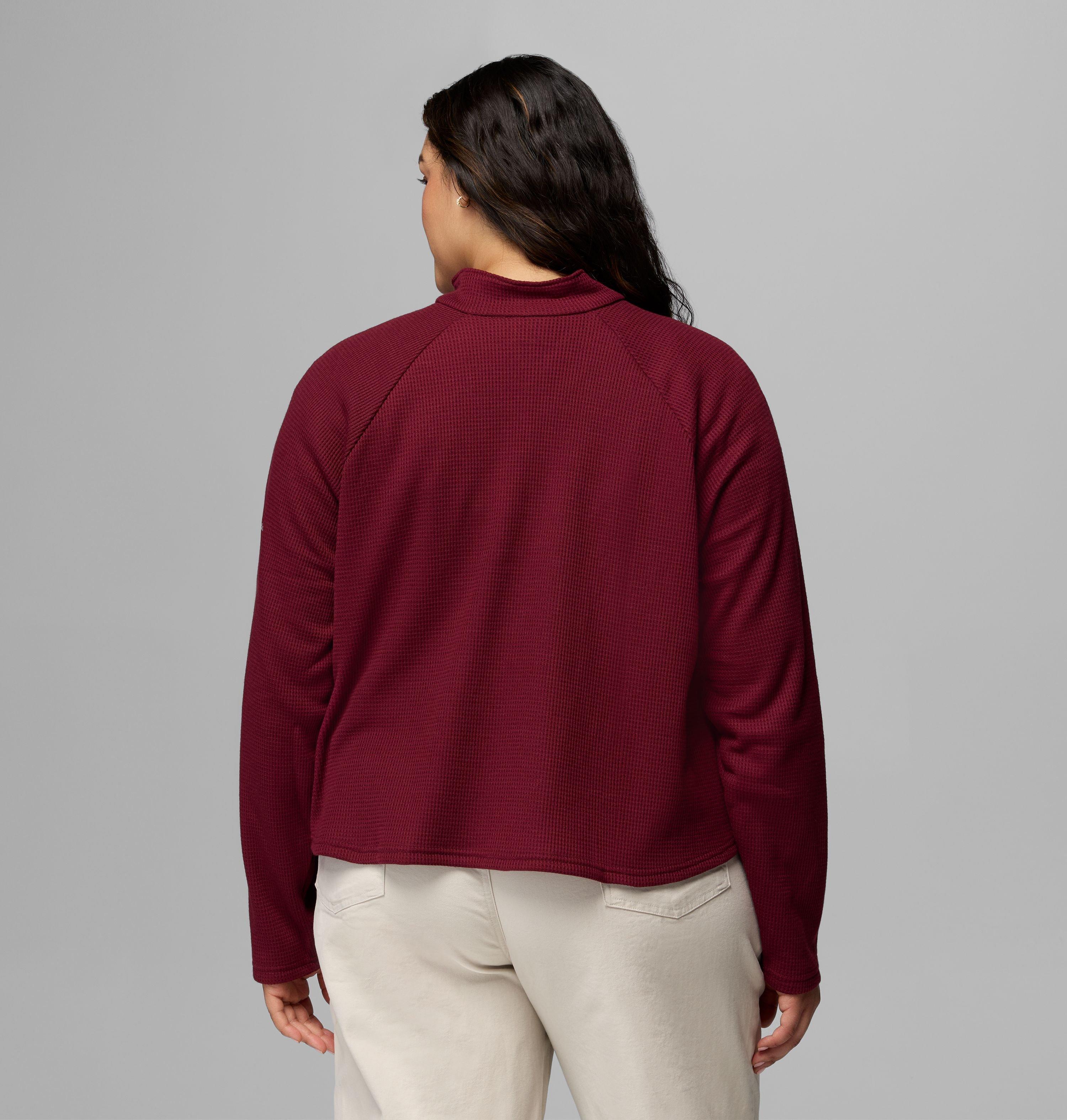 Women's Holly Hideaway Waffle Half Snap Shirt - Plus Size 3