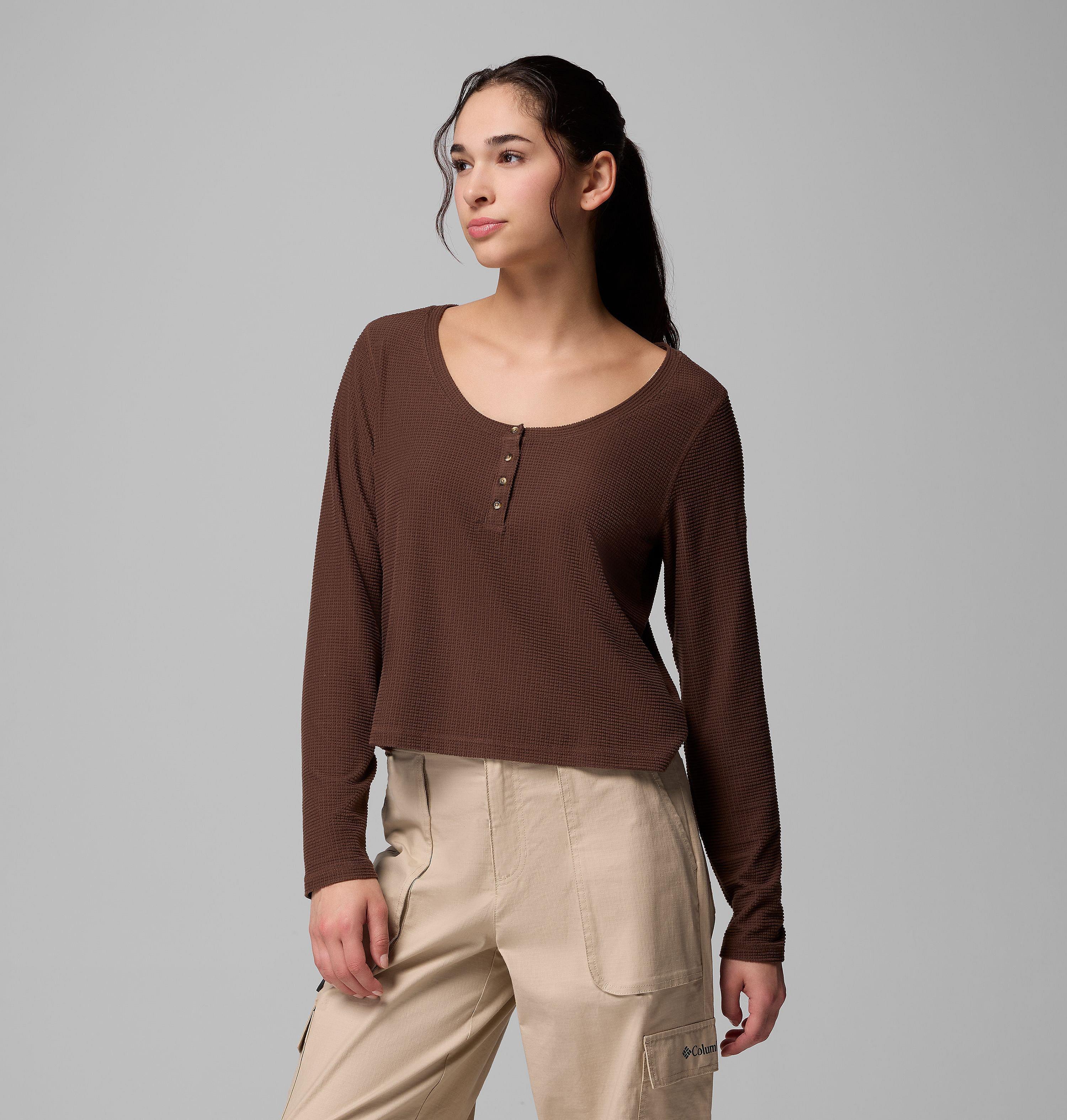 Women's Brea Falls Grid Henley Long Sleeve Shirt 4
