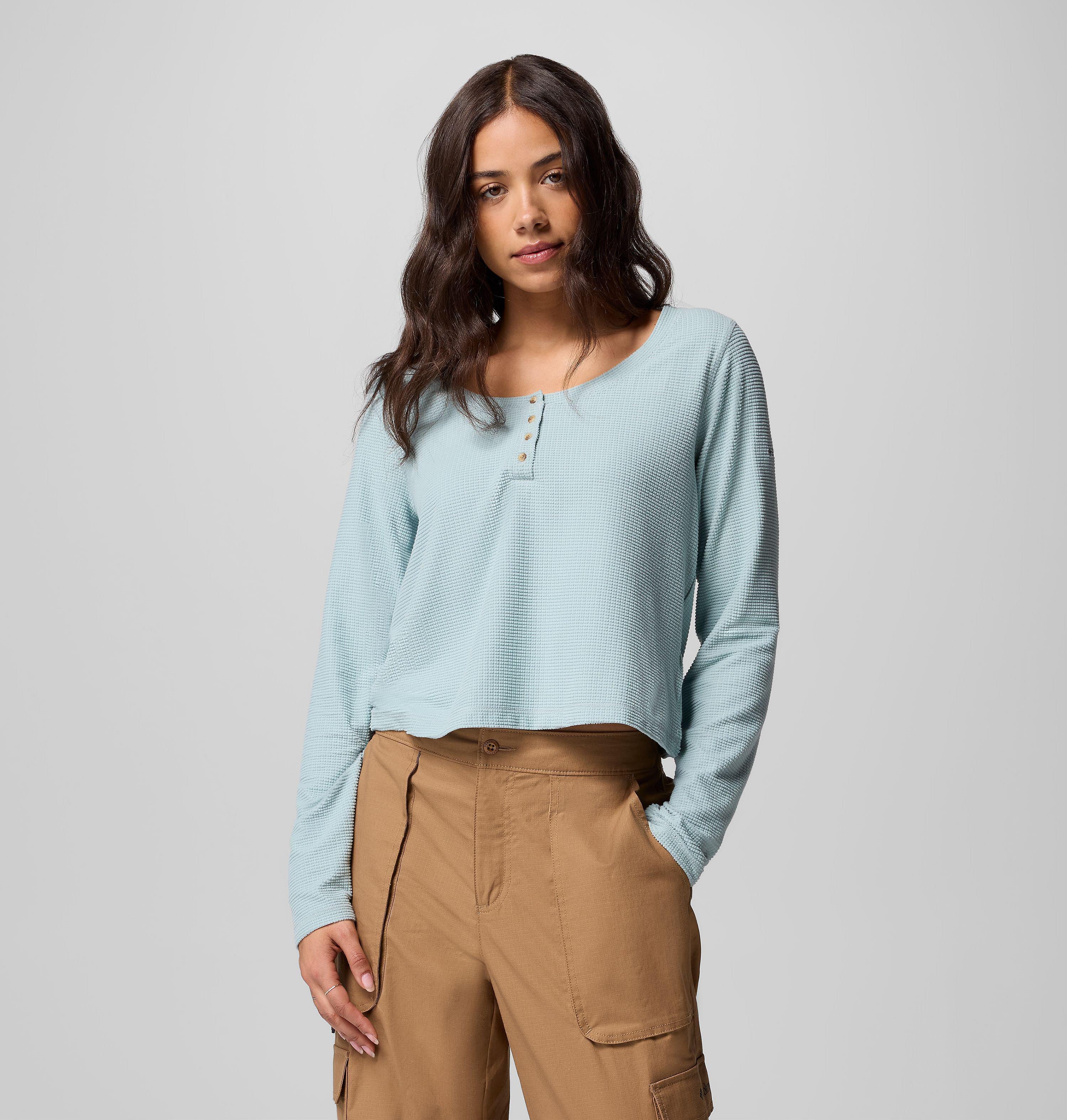 Women's Brea Falls™ Grid Henley Long Sleeve Shirt - thumbnail 6