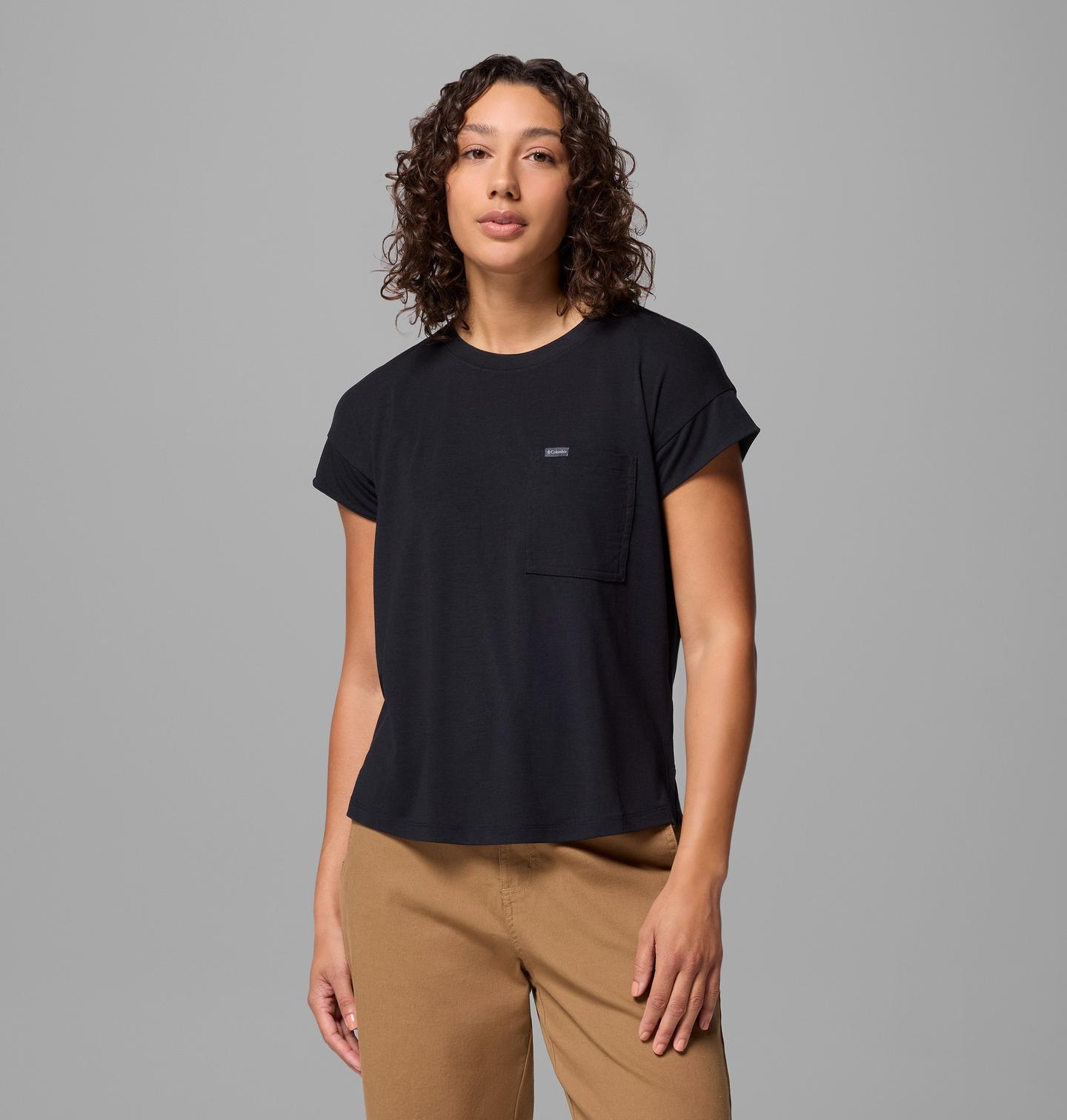 Женская рубашка Columbia Daniela Falls Short Sleeve, цвет: Чёрный — фото 1