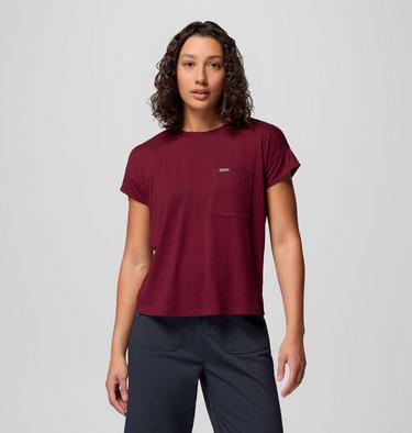 Women's Daniela Falls Short Sleeve Shirt, Color: Rich Wine, image 5