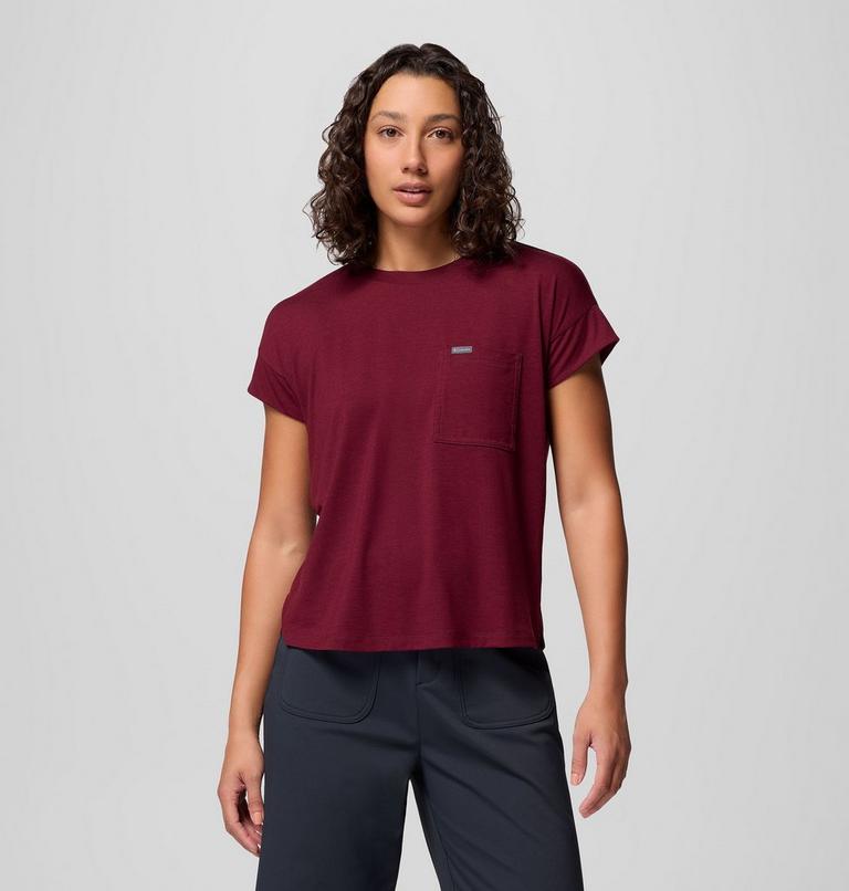 Women's Daniela Falls Technical T-Shirt, Color: Rich Wine, image 1