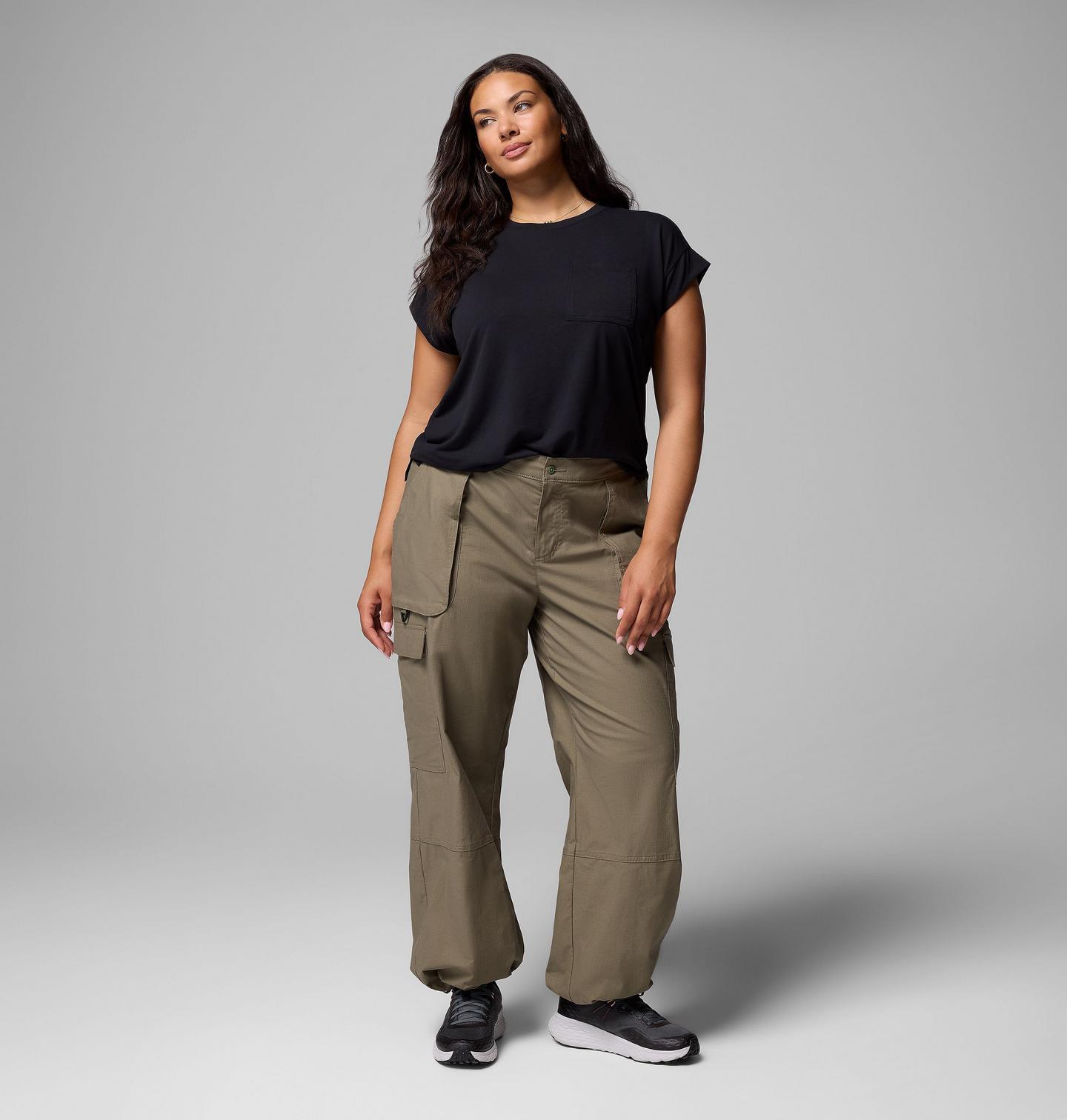 Женская рубашка Columbia Daniela Falls Short Sleeve Shirt - Plus Size, цвет: Чёрный — фото 2
