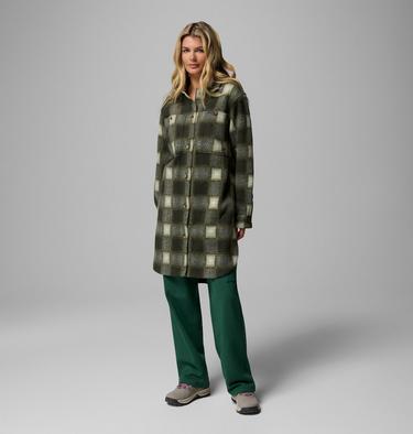 Women's Wildest Venture Long Sherpa Coat, Color: Greenscape Blurred Ombre, image 1