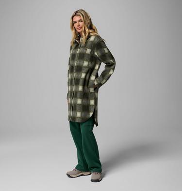 Women's Wildest Venture Long Sherpa Coat, Color: Greenscape Blurred Ombre, image 2