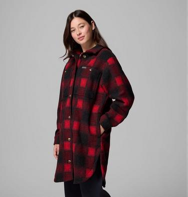 Manteau Long en Sherpa Wildest Venture Femme, Color: Mountain Red Blurred Ombre, image 4