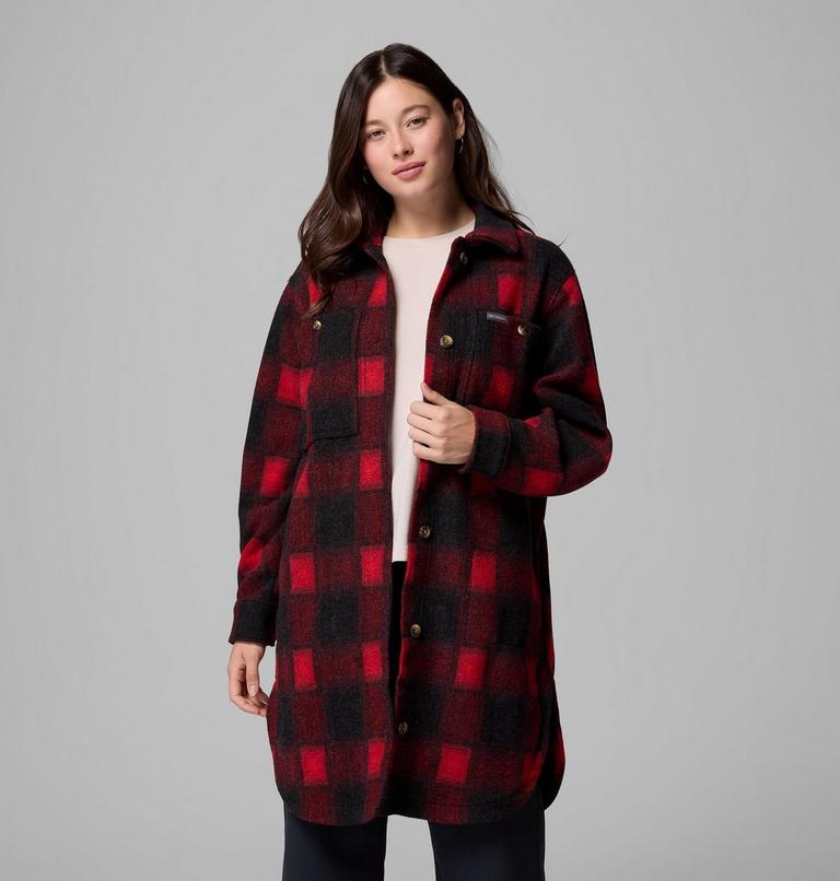 Abrigo sherpa largo Wildest Venture para mujer, Color: Mountain Red Blurred Ombre, image 5