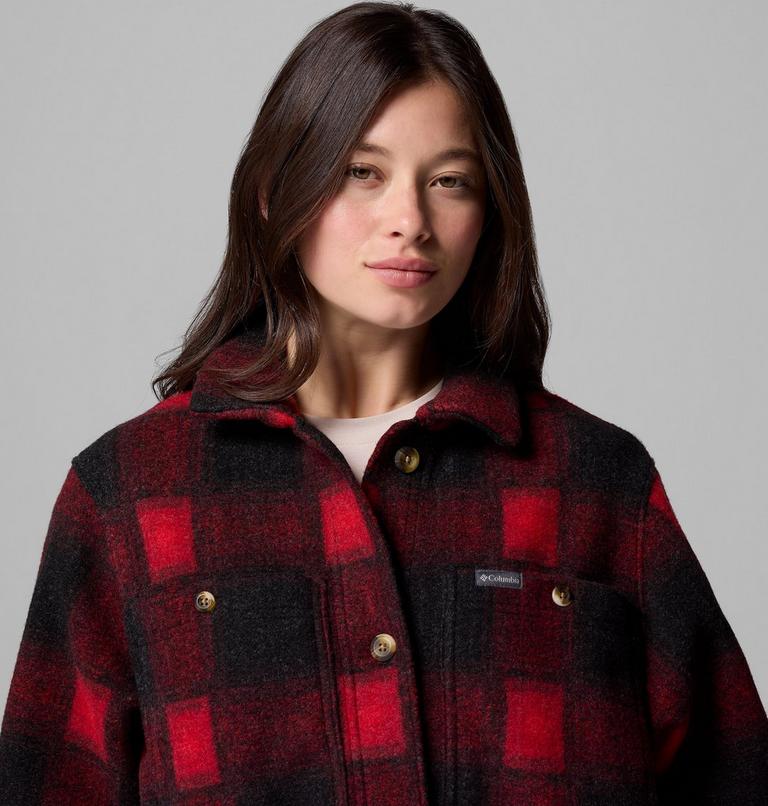 Abrigo sherpa largo Wildest Venture para mujer, Color: Mountain Red Blurred Ombre, image 6