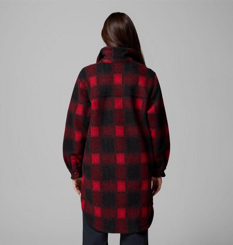 Abrigo sherpa largo Wildest Venture para mujer, Color: Mountain Red Blurred Ombre, image 3