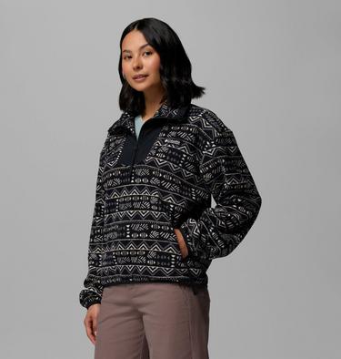 Women's Sequoia Grove Printed Half Zip Fleece, Color: Black, Horizons, image 24