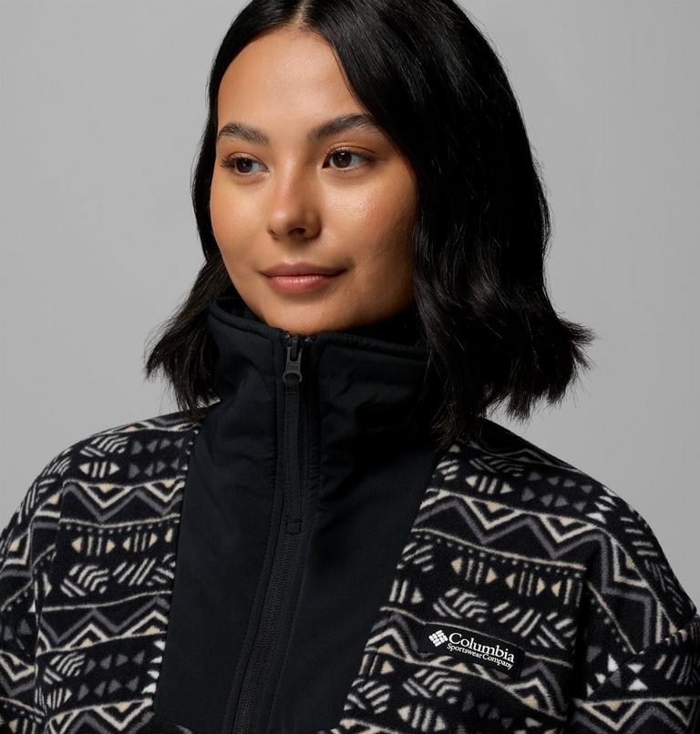 Women's Sequoia Grove Printed Half Zip Fleece, Color: Black, Horizons, image 5