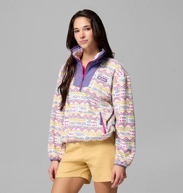 Women's Sequoia Grove Printed Half Zip Fleece, Color: Sea Salt, Horizons, image 12
