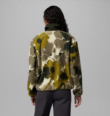 Women's Sequoia Grove Printed Half Zip Fleece, Color: Mossy Green, Ikatbloom, image 15