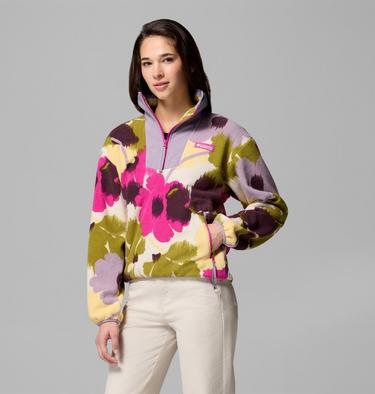 Women's Sequoia Grove Printed Half Zip Fleece, Color: Fuchsia, Ikatbloom, image 28
