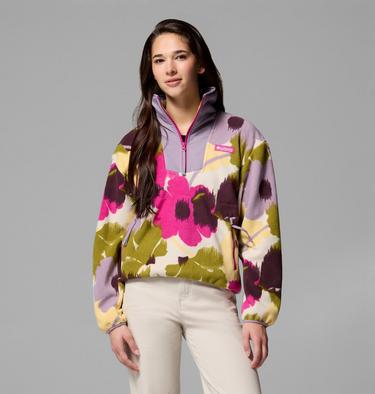 Women's Sequoia Grove Printed Half Zip Fleece, Color: Fuchsia, Ikatbloom, image 13