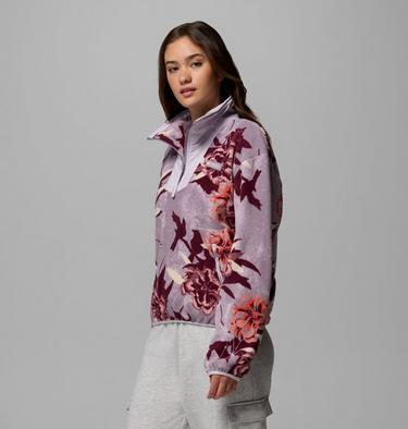 Forro polar con media cremallera y estampado Sequoia Grove para mujer, Color: Shale Purple Blossoming, image 4