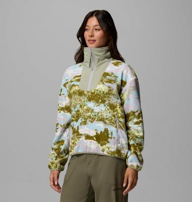 Women's Sequoia Grove Printed Half Zip Fleece, Color: Citron Haze, Fieldaze, image 20