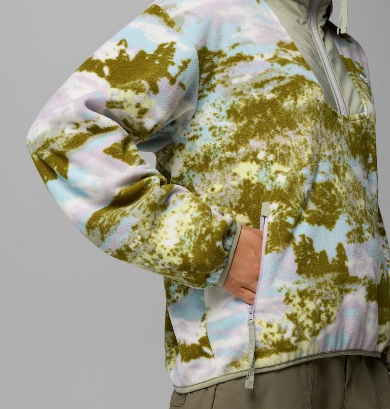 Women's Sequoia Grove Printed Half Zip Fleece, Color: Citron Haze, Fieldaze, image 6