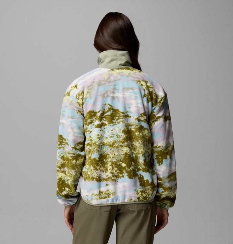 Women's Sequoia Grove Printed Half Zip Fleece, Color: Citron Haze, Fieldaze, image 3