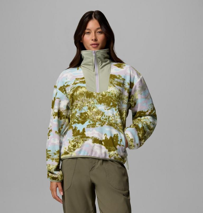 Women's Sequoia Grove Printed Half Zip Fleece, Color: Citron Haze, Fieldaze, image 1