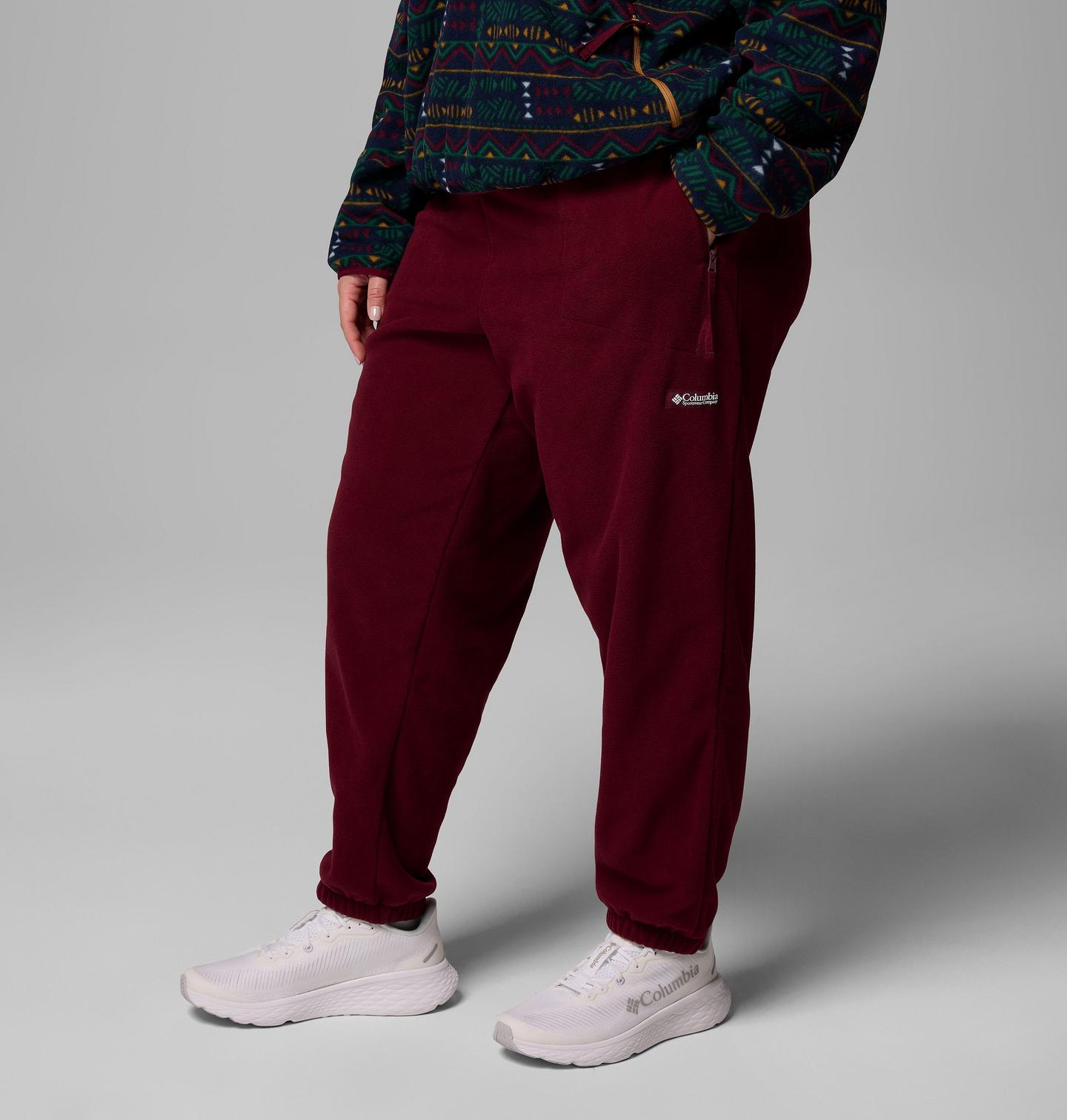 Женские брюки Columbia Sequoia Grove Fleece Pants - Plus Size, цвет: Насыщенный винный — фото 3
