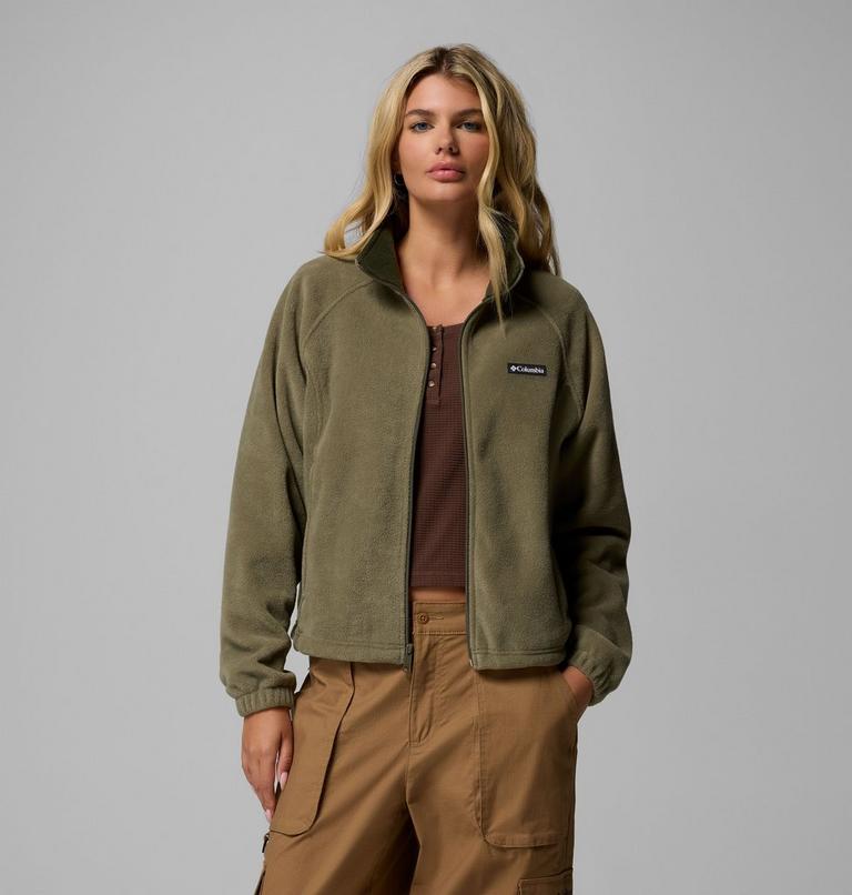 Forro polar de corte relajado Benton Springs para mujer, Color: Stone Green, image 7