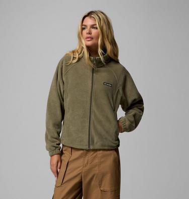 Women's Benton Springs Relaxed Fleece Jacket, Color: Stone Green, image 1