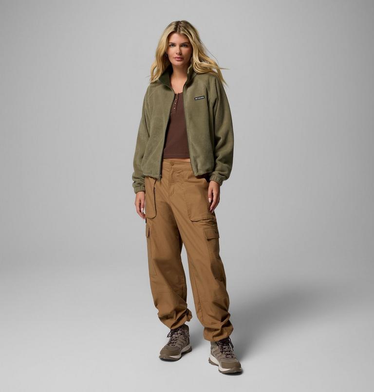 Forro polar de corte relajado Benton Springs para mujer, Color: Stone Green, image 2