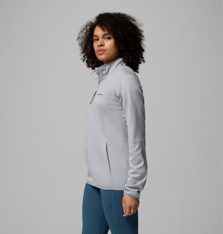 Women's Essential Hike Grid Fleece Jacket, Color: Columbia Grey, Columbia Grey, image 4