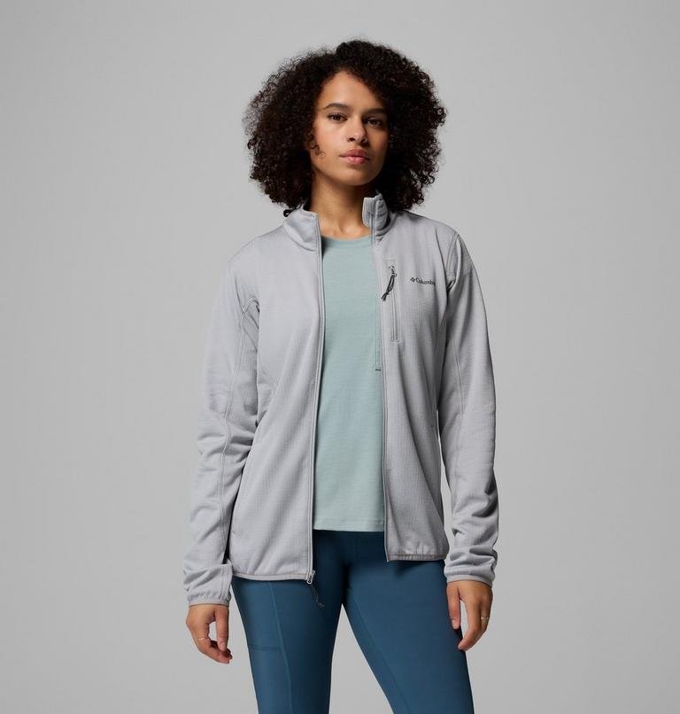 Women's Essential Hike Grid Fleece Jacket, Color: Columbia Grey, Columbia Grey, image 5