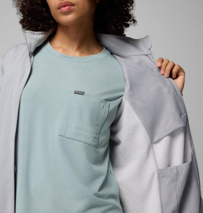 Women's Essential Hike Grid Fleece Jacket, Color: Columbia Grey, Columbia Grey, image 6