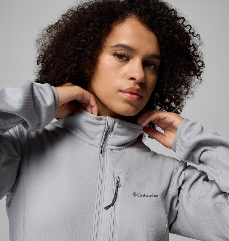 Women's Essential Hike Grid Fleece Jacket, Color: Columbia Grey, Columbia Grey, image 7