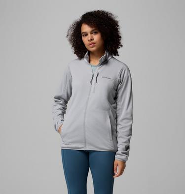 Chaqueta de forro polar con dise&ntilde;o de cuadr&iacute;cula Essential Hike para mujer, Color: Columbia Grey, Columbia Grey, image 9