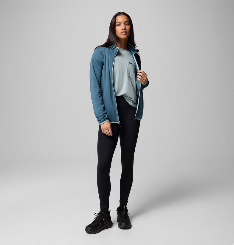 Women's Essential Hike Grid Fleece Jacket, Color: Everblue, Crushed Blue, image 2