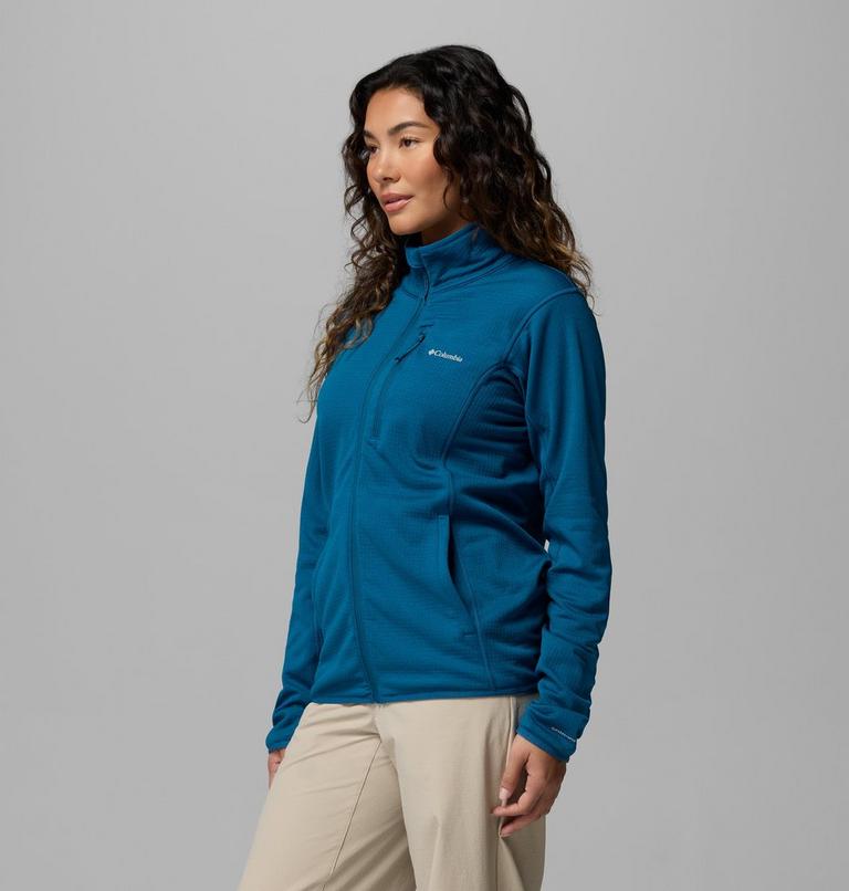 Women's Essential Hike Grid Fleece Jacket, Color: Phoenix Blue, image 4