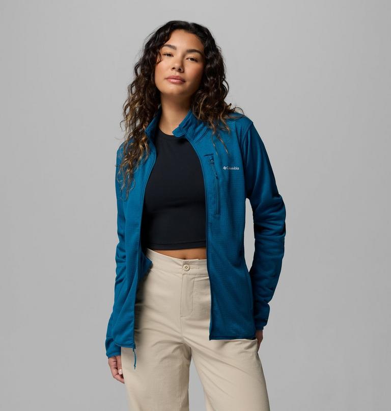 Women's Essential Hike Grid Fleece Jacket, Color: Phoenix Blue, image 5