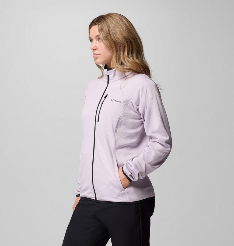 Women's Essential Hike Grid Fleece Jacket, Color: Lavender Pearl, Shale Purple, image 4