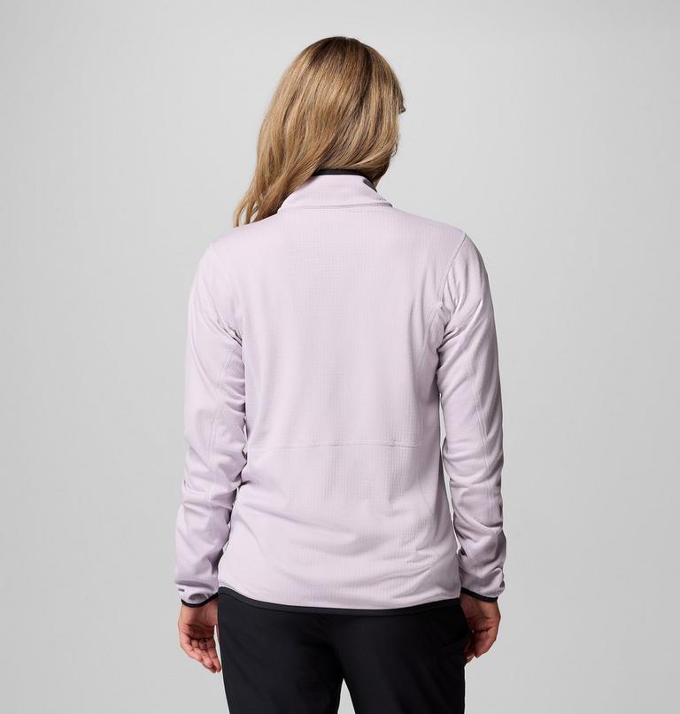 Women's Essential Hike Grid Fleece Jacket, Color: Lavender Pearl, Shale Purple, image 3