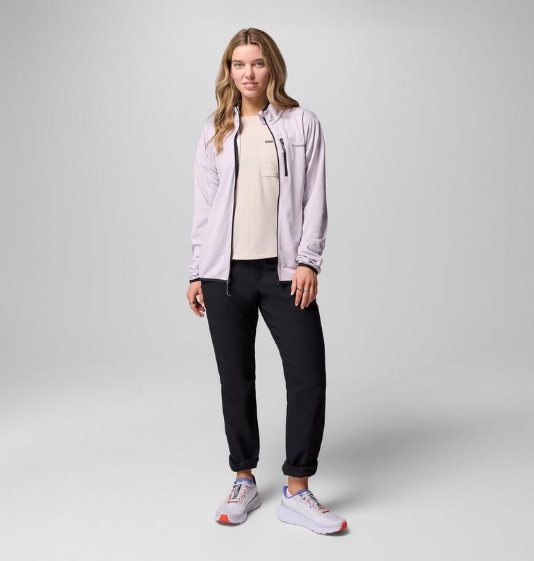 Women's Essential Hike Grid Fleece Jacket, Color: Lavender Pearl, Shale Purple, image 2