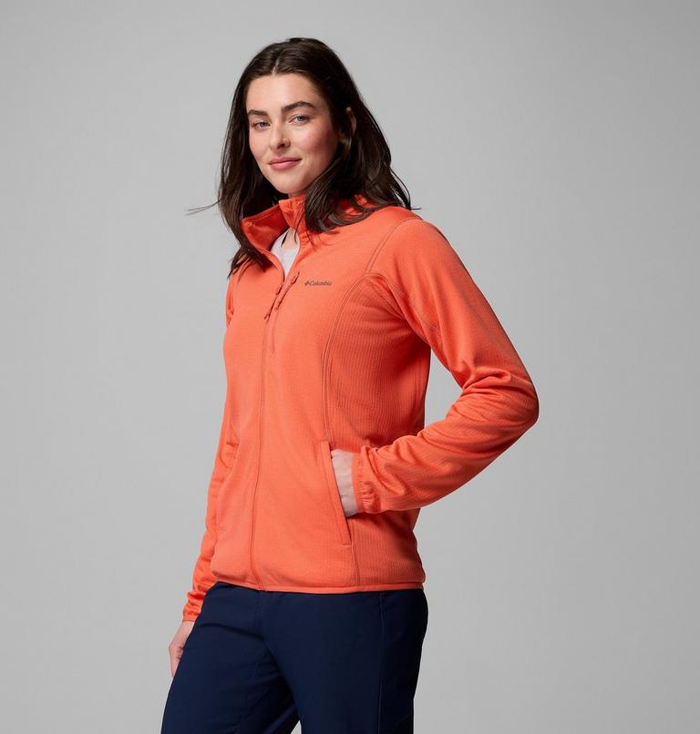 Women's Essential Hike Grid Fleece Jacket, Color: Zing, image 4