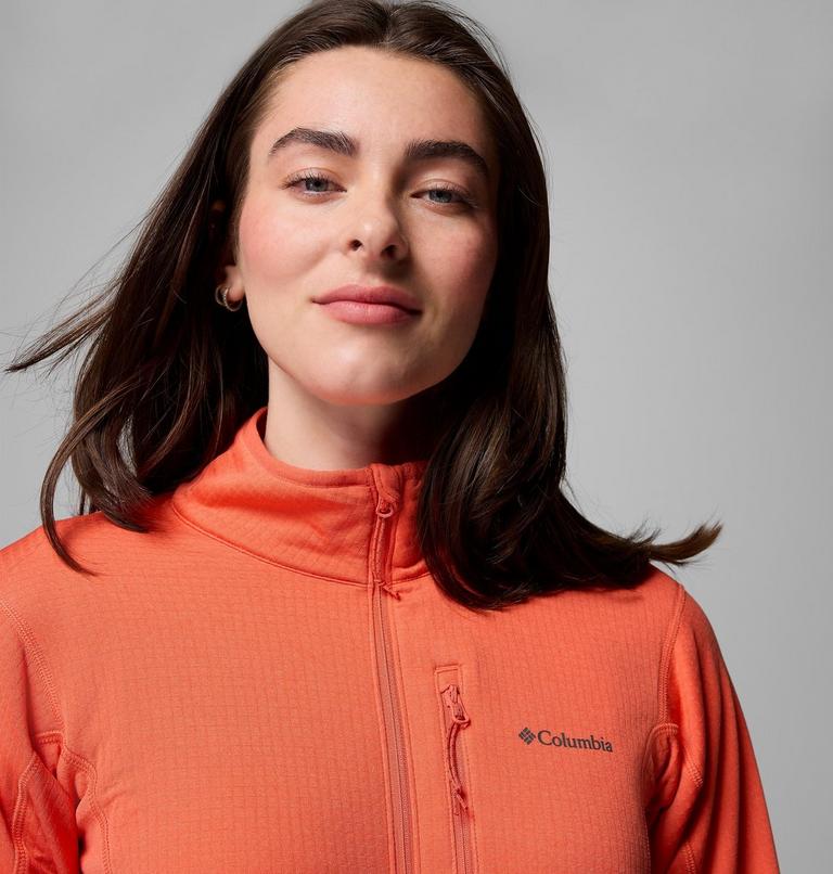 Women's Essential Hike Grid Fleece Jacket, Color: Zing, image 5