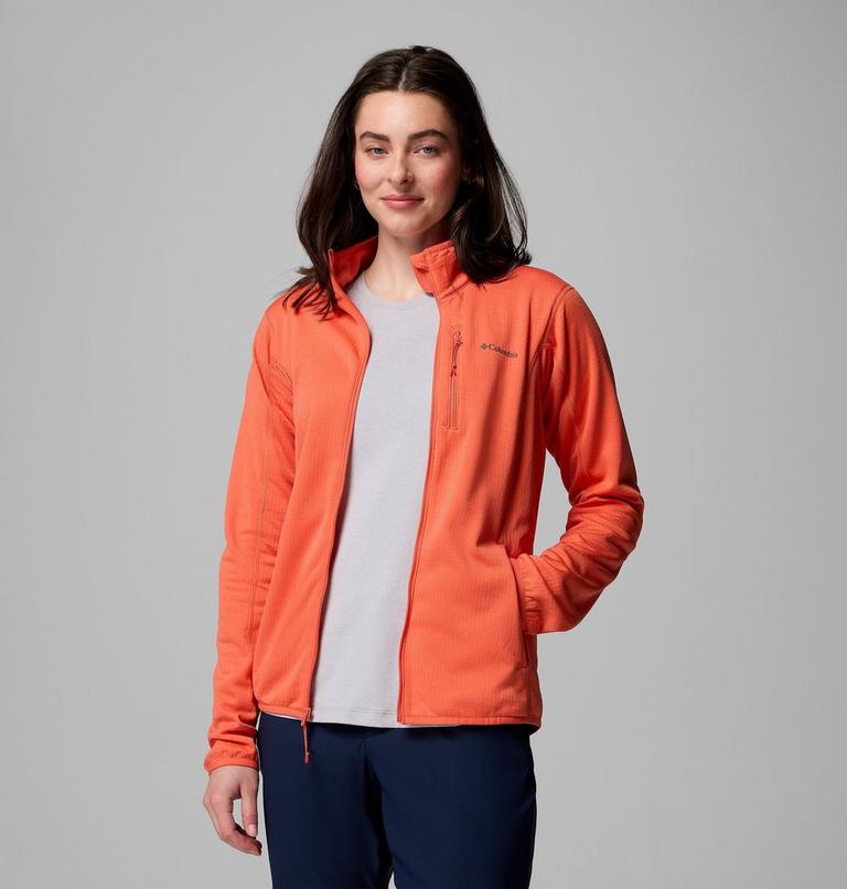 Women's Essential Hike Grid Fleece Jacket, Color: Zing, image 7