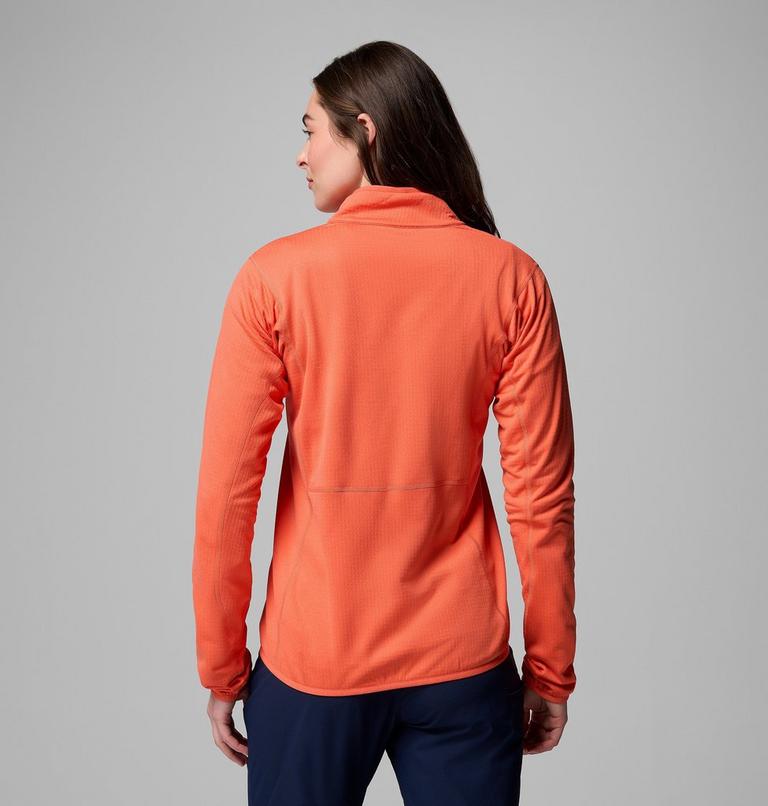 Women's Essential Hike Grid Fleece Jacket, Color: Zing, image 3