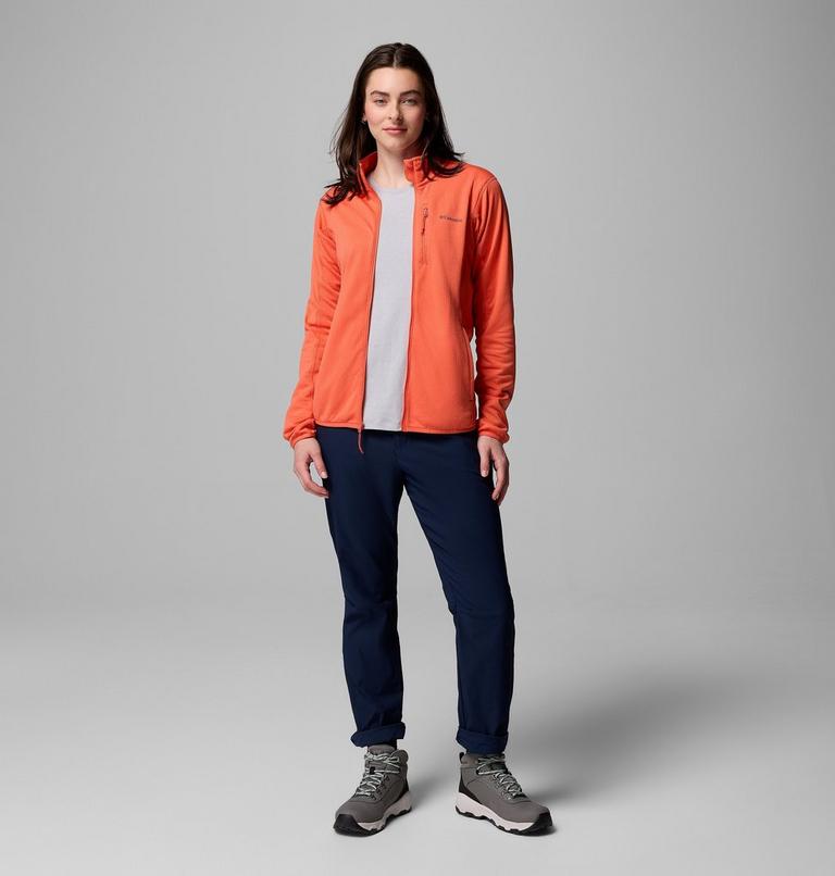 Women's Essential Hike Grid Fleece Jacket, Color: Zing, image 2