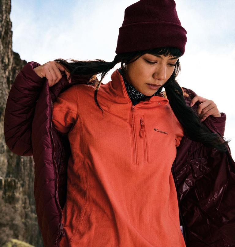 Women's Essential Hike Grid Fleece Jacket, Color: Zing, image 9