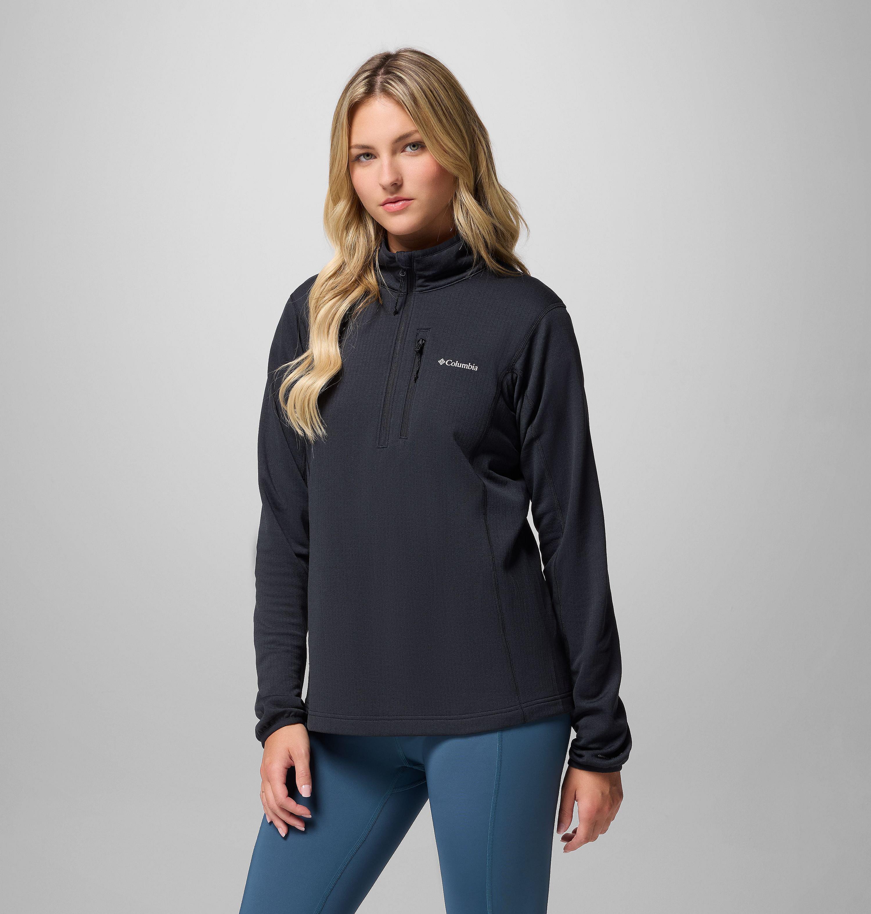 Manteau en laine polaire avec demi-fermeture éclair Essential Hike Grid pour femme 4