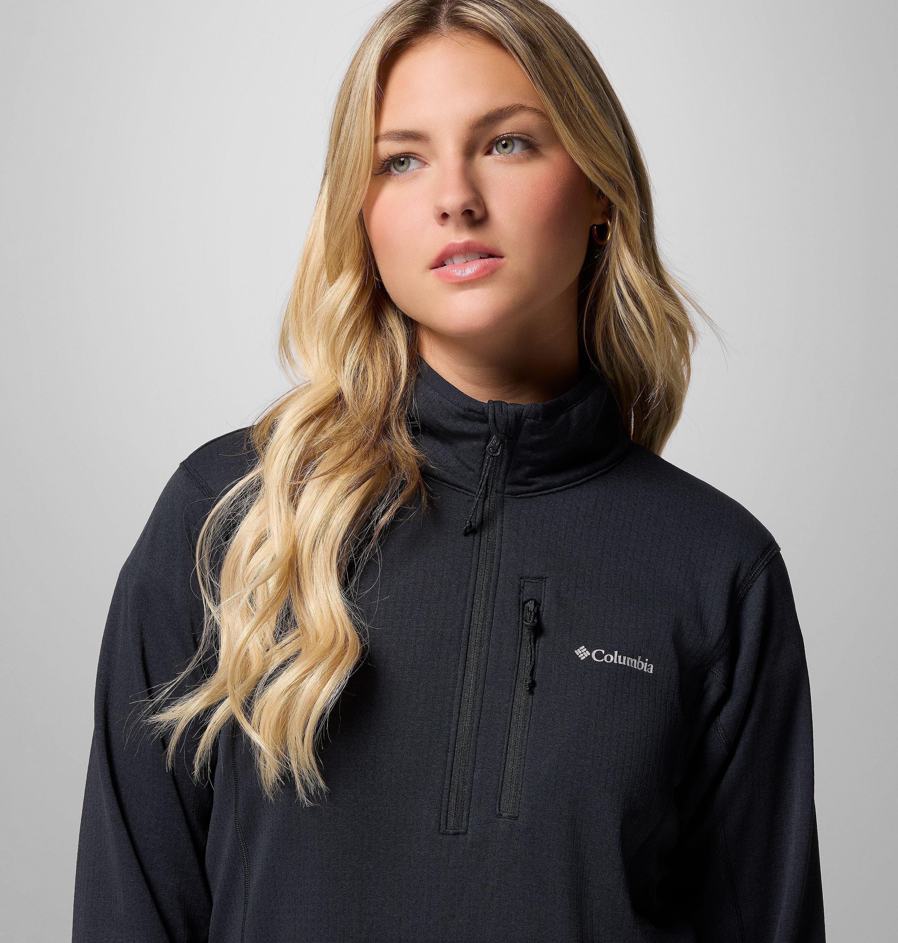 Manteau en laine polaire avec demi-fermeture éclair Essential Hike Grid pour femme 6